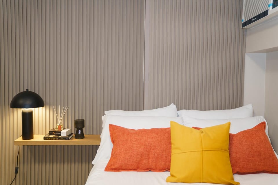 Bed, Decorative detail, Bedroom, air conditioner