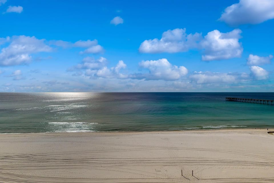 Beachfront condo with pool gym beach access Gulf views balcony AC House in Panama City Beach