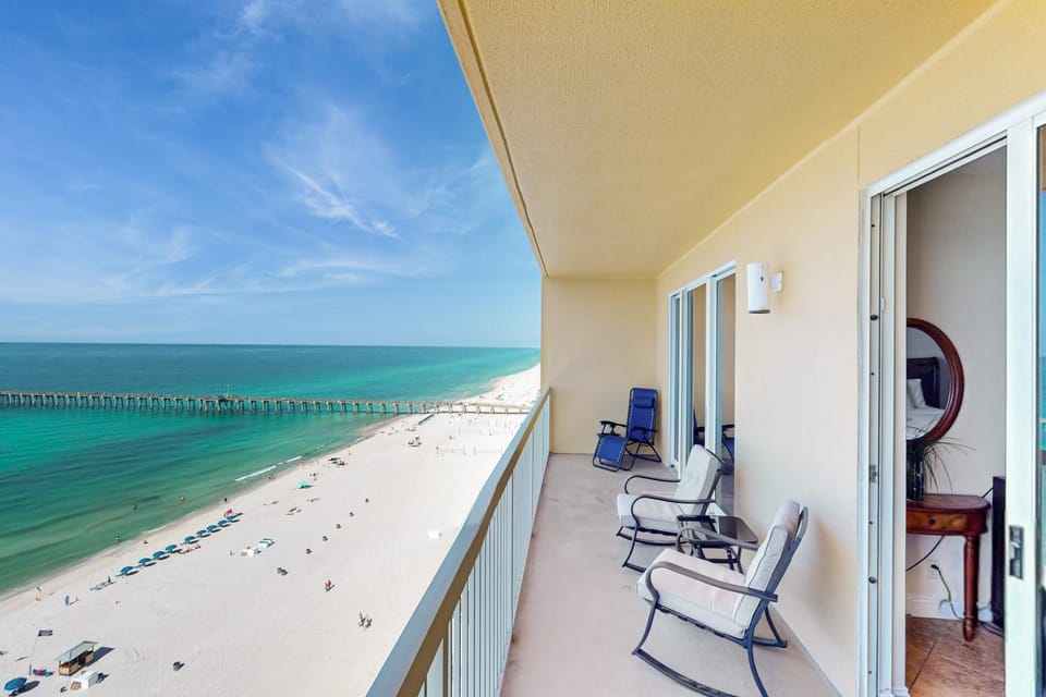 Gulf-view condo with pools & balcony - walk to Pier Park House in Panama City Beach