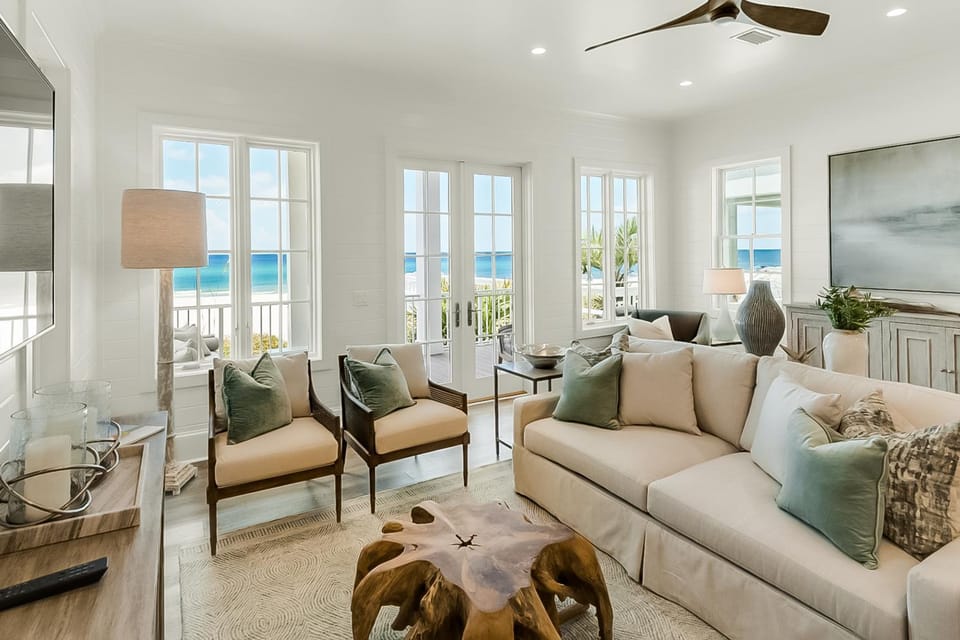 Spacious Gulf-front getaway with beach access balcony views a pool & more House in Carillon Beach