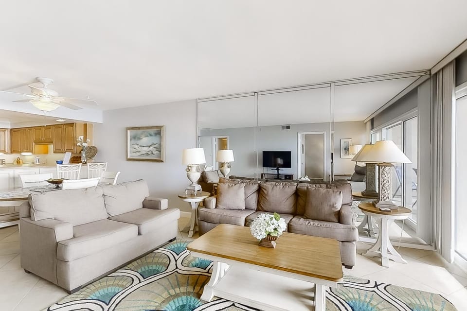 Spacious beachfront condo on second floor with balcony beach views & pool House in Miramar Beach