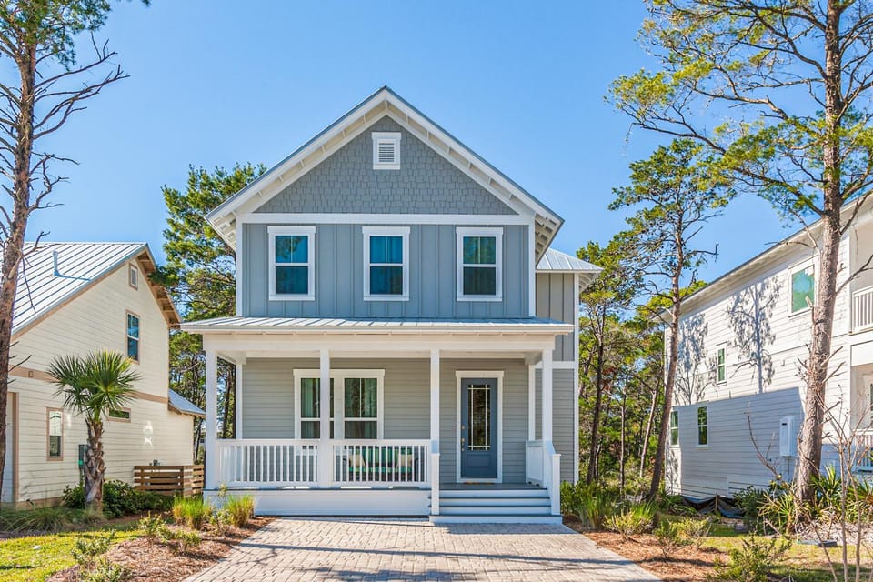 Lovely Two-Story Home with Porches Access to Pool & Dock House in Inlet Beach