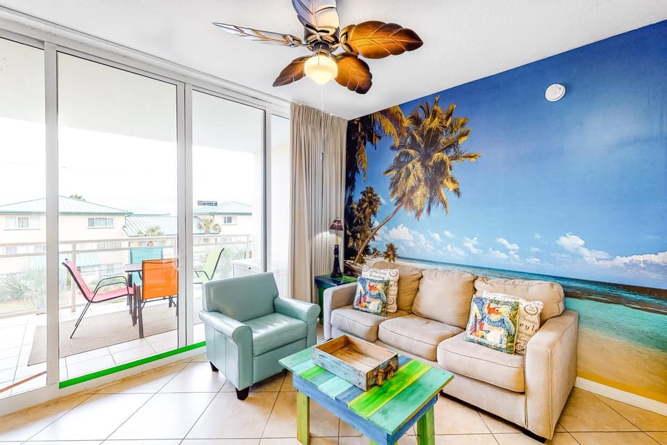 Vibrant Tropical Beach Getaway Including 2 Chairs and Umbrella Apartment in Okaloosa Island
