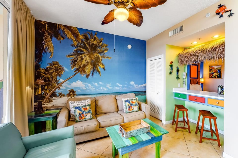 Vibrant Tropical Beach Getaway Including 2 Chairs and Umbrella Apartment in Okaloosa Island