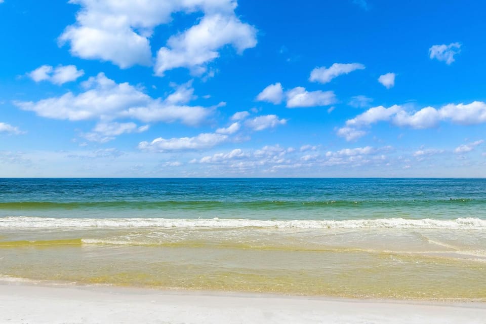 Charming third-floor condo with WiFi beach access Central AC full kitchen House in Alabama