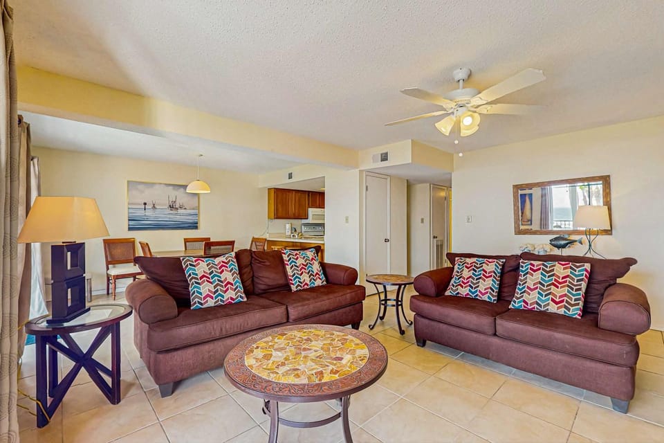 Condo with partial Gulf views shared outdoor pool sun deck & private beach access House in Orange Beach