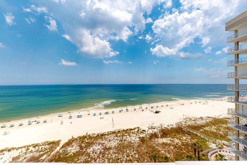 Large beachfront condo with views from private balcony and shared hot tub & pool House in Orange Beach