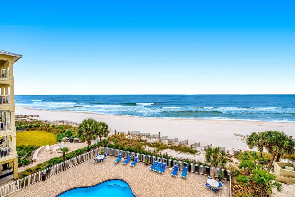 Beachfront condo with Gulf front shared pool private balcony and grilling area House in Orange Beach
