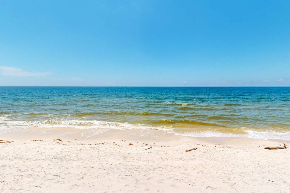 Beautiful beach house with Gulf views covered deck central AC and free WiFi House in Dauphin Island