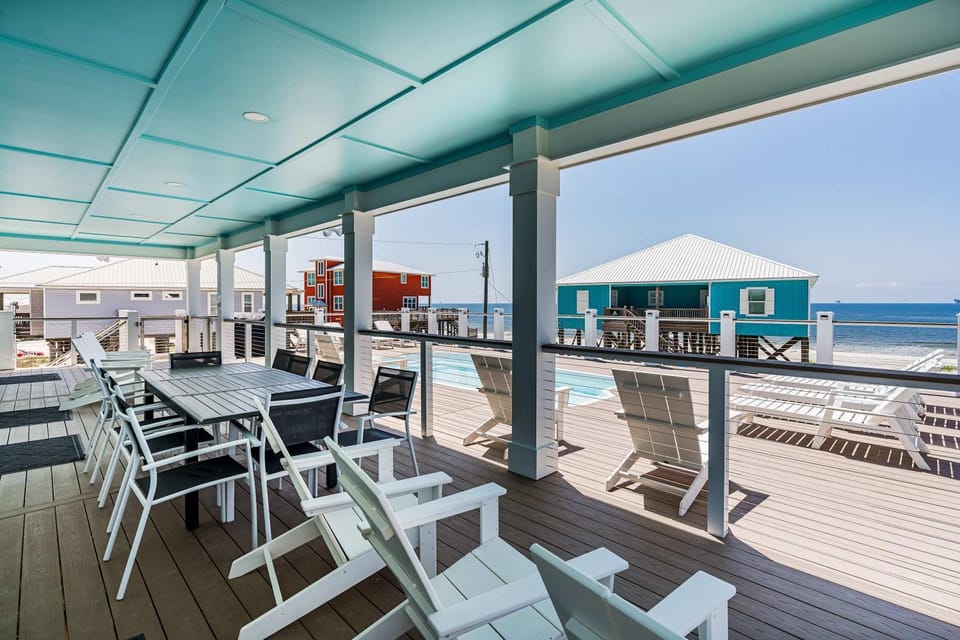 2 dog-friendly beach houses right on the sand with private heated pool & elevator House in Dauphin Island