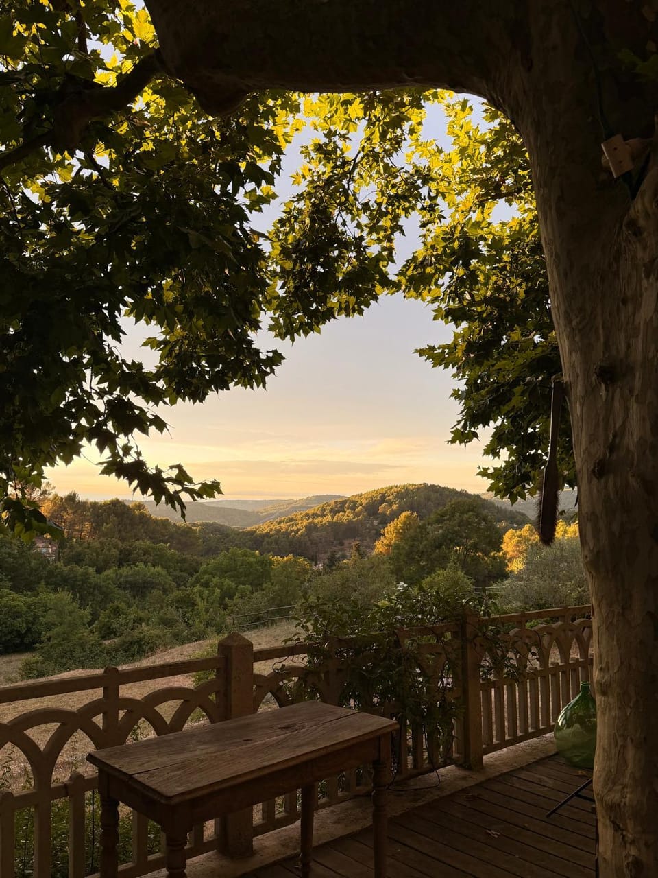 Spring, Natural landscape, View (from property/room), Balcony/Terrace, Dining area, Mountain view, Sunset
