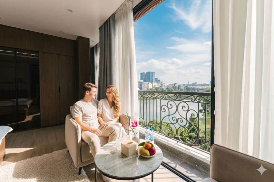 Day, Natural landscape, View (from property/room), Balcony/Terrace, Living room, Seating area, Guests