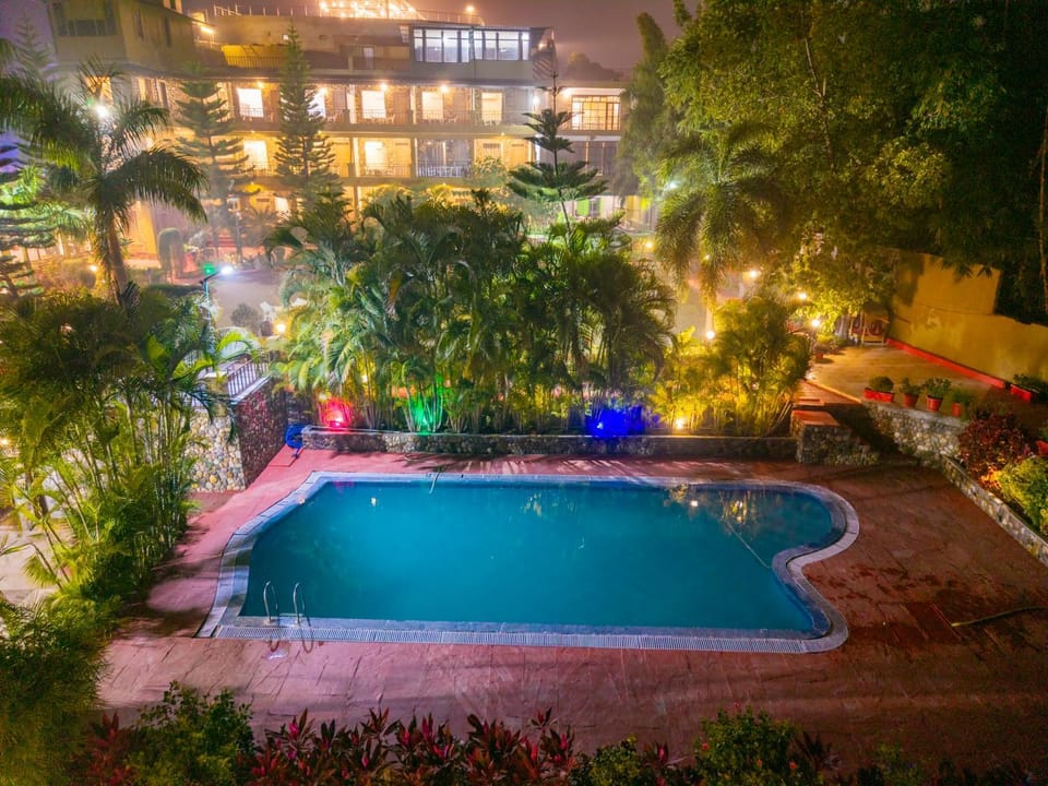 Night, Garden, Pool view, Swimming pool, Swimming pool