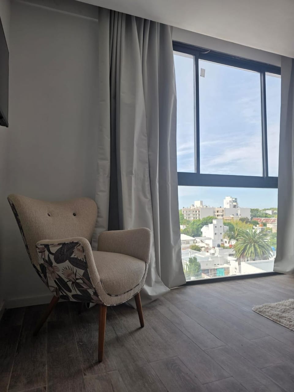 View (from property/room), Living room, Seating area, City view