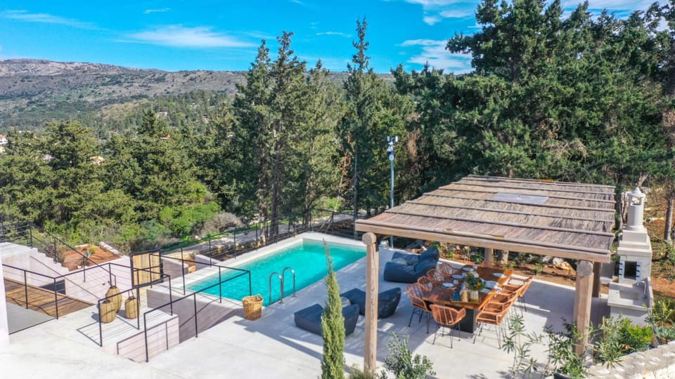 Patio, Natural landscape, Mountain view, Swimming pool