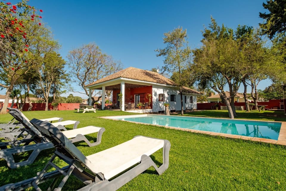 Property building, Living room, Swimming pool