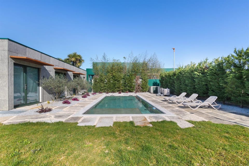 Property building, Living room, Swimming pool