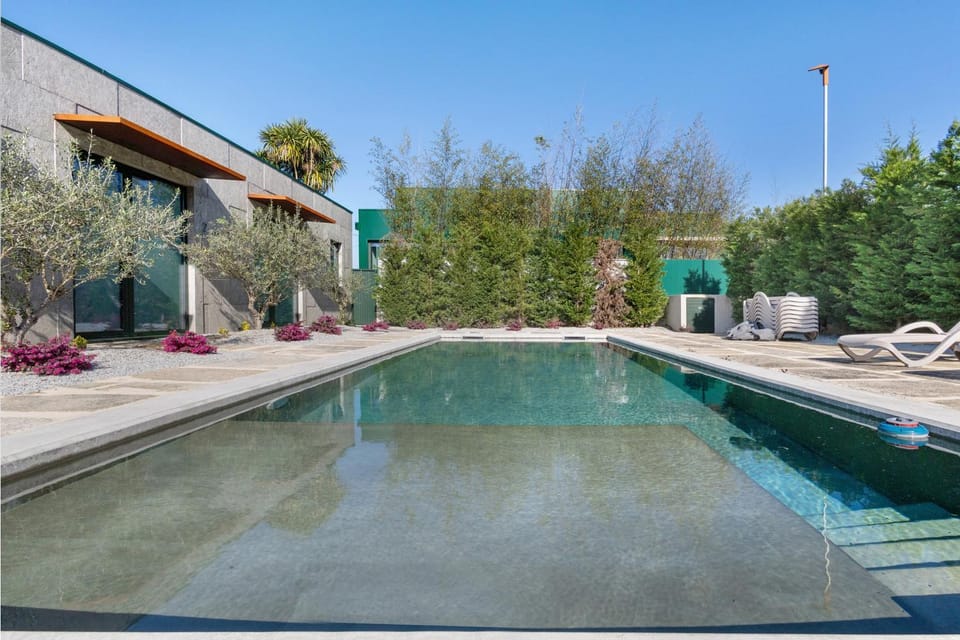 Property building, Living room, Swimming pool