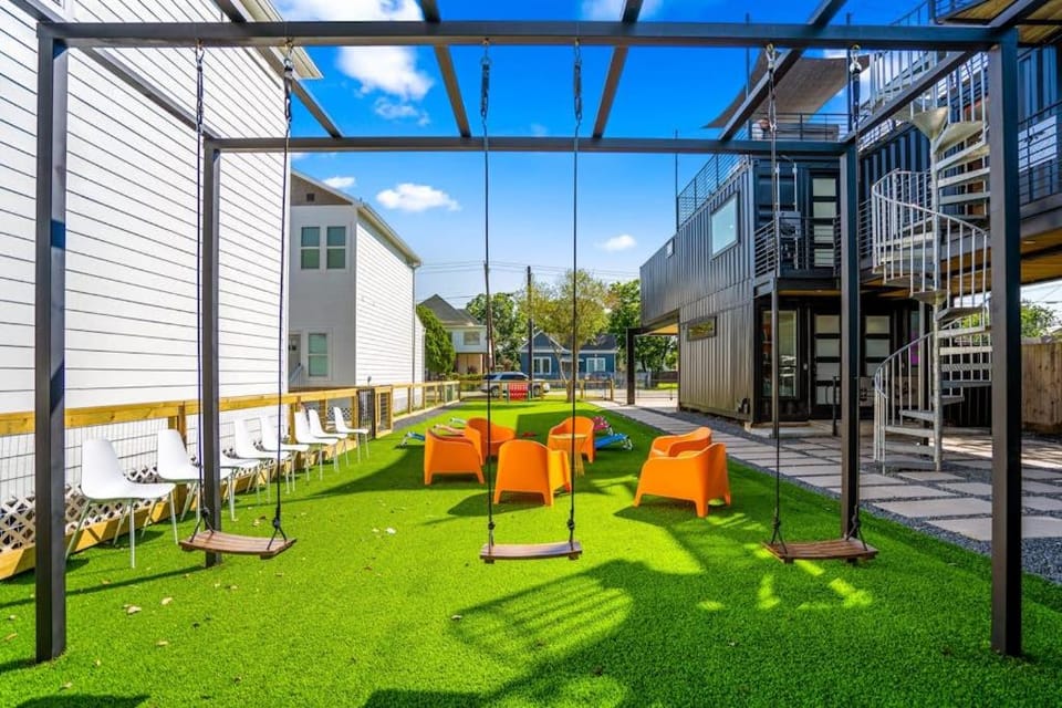 Orange Container at EADO Juicebox House in Houston