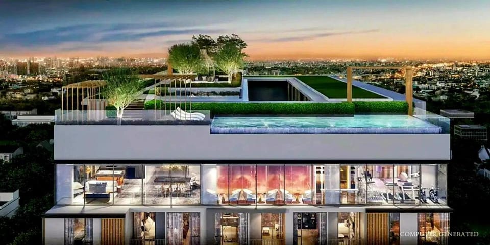 Property building, Day, Bird's eye view, City view, Pool view, Swimming pool