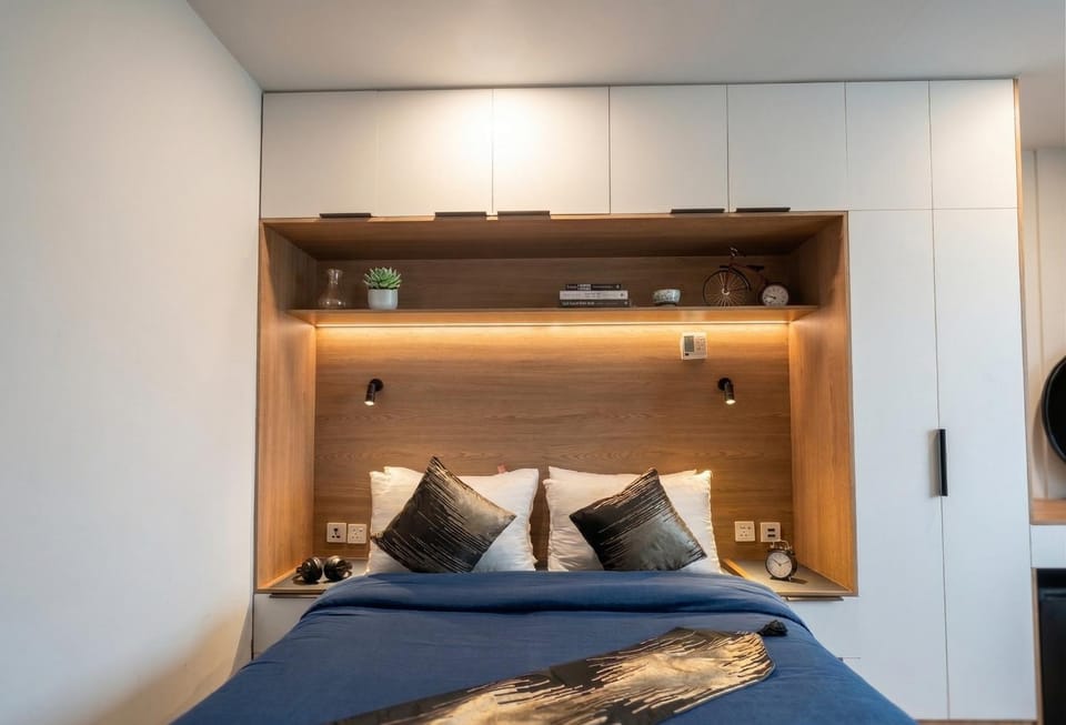 Bed, Photo of the whole room, Bedroom, wardrobe