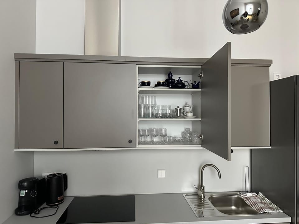 Kitchen or kitchenette, oven, stove