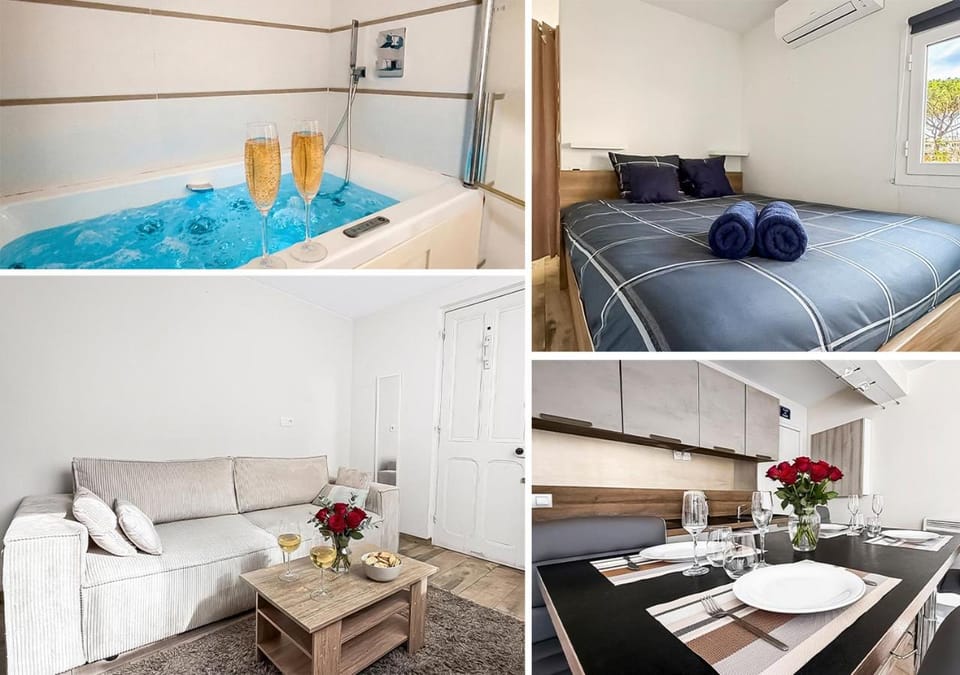 Hot Tub, Bathroom, Living room, Seating area, Dining area, Bedroom