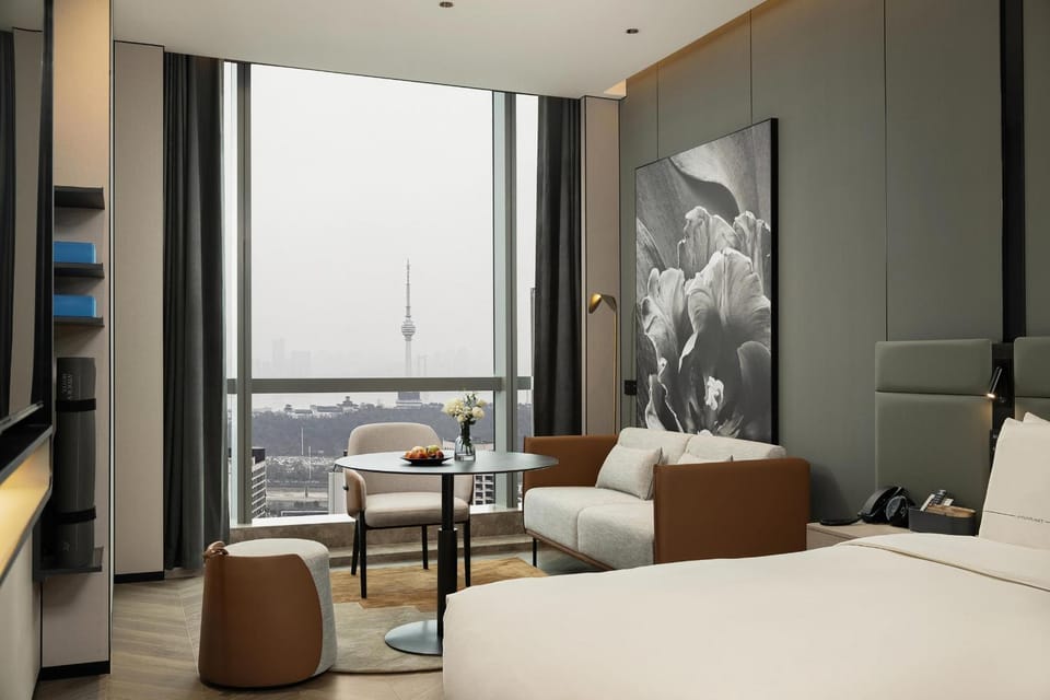 Atour S Hotel Wuhan Panoramic river views from Zhongshan Avenue Jianghan Road Pedestrian Street Hotel in Wuhan