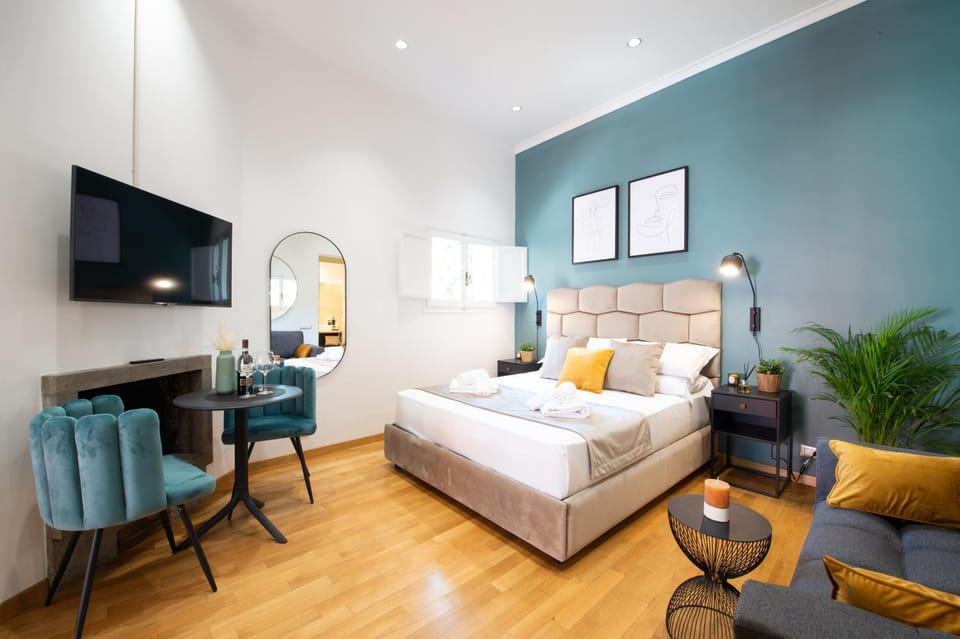 Bed, Living room, Photo of the whole room