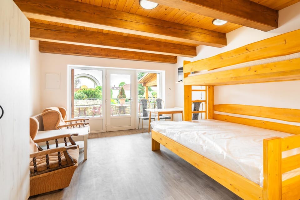 Bed, Living room, Seating area, bunk bed, kitchen
