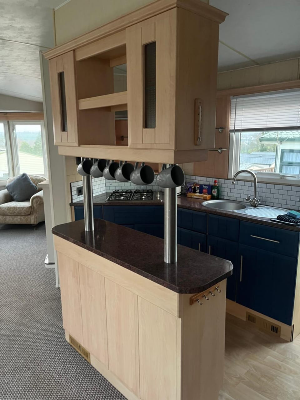 Modest static caravan Pool and views Narberth House in Narberth