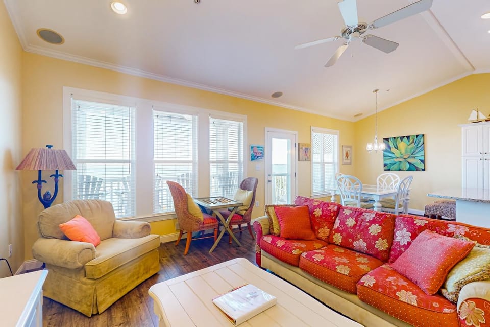 Coastal Condo with sound views and shared hot tub and pool House in Indian Beach