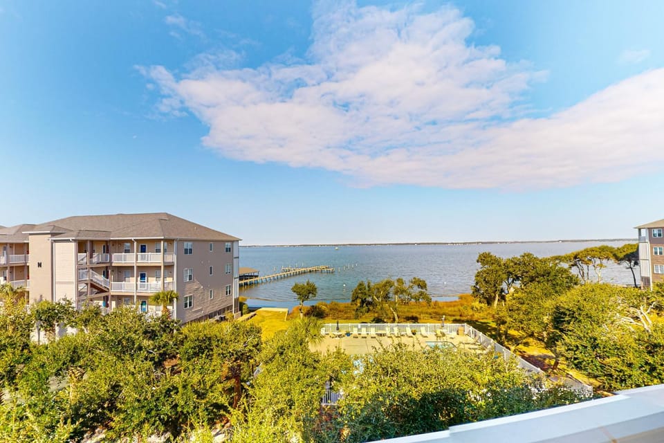 Coastal Condo with sound views and shared hot tub and pool House in Indian Beach