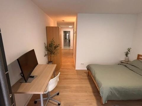 Bed, Living room, Seating area, Bedroom