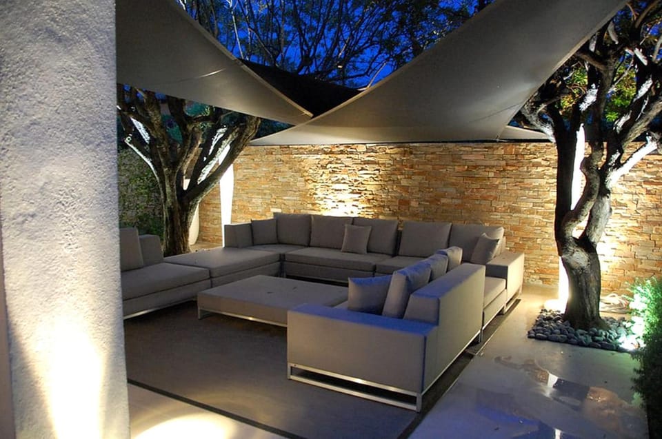 Patio, Night, Garden, Living room, Seating area, Garden view