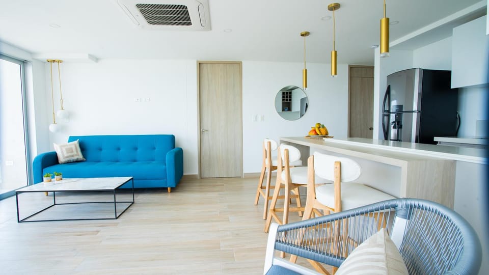 Living room, kitchen