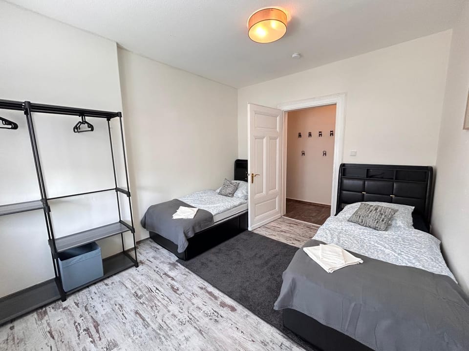 Bed, Photo of the whole room, Bedroom, towels, wardrobe