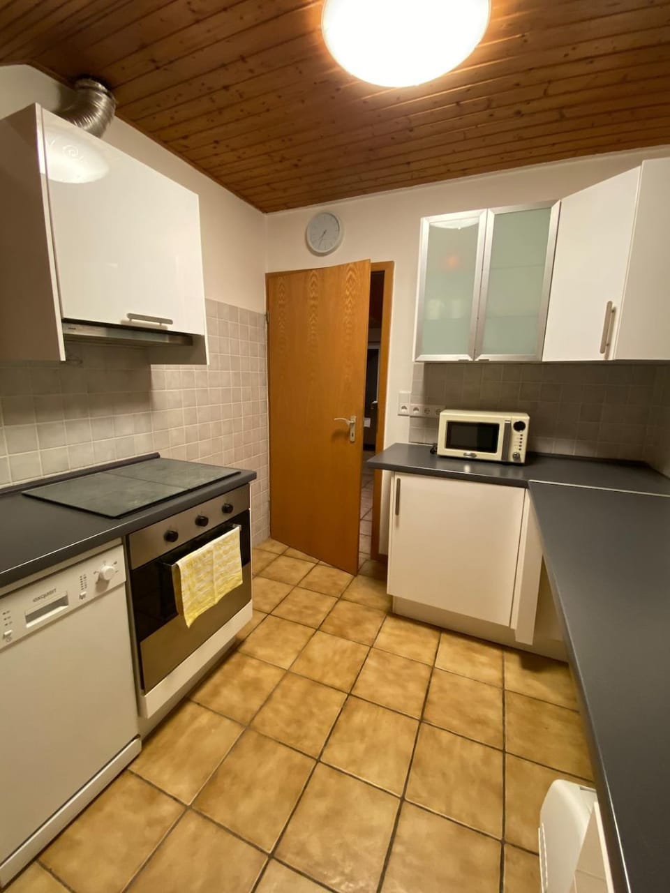Kitchen or kitchenette, dishwasher, oven