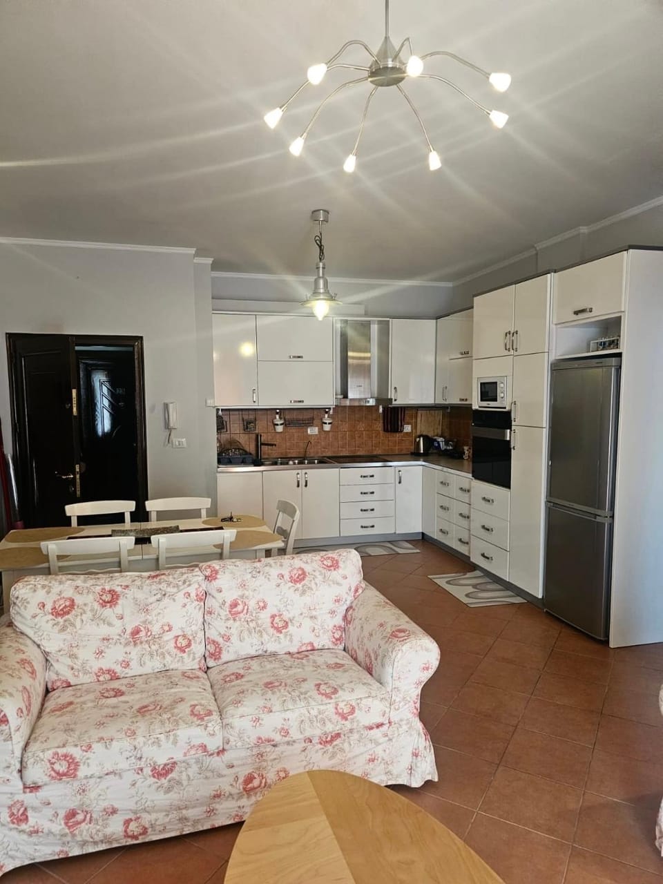 Living room, kitchen