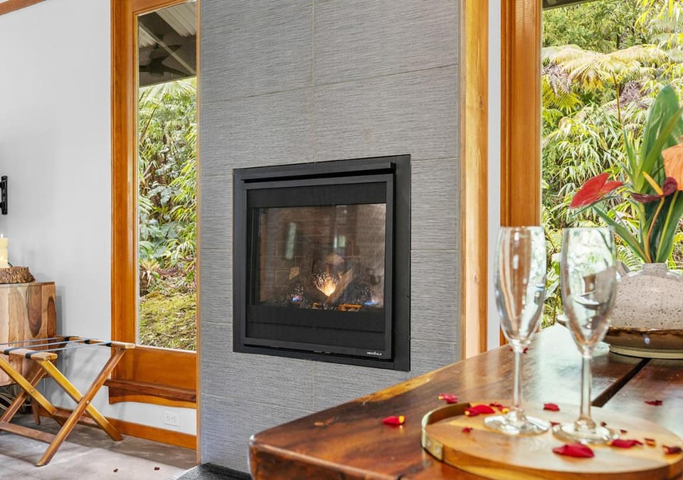 Dining area, fireplace