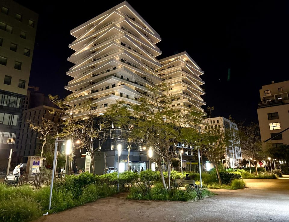 Property building, Night, Garden