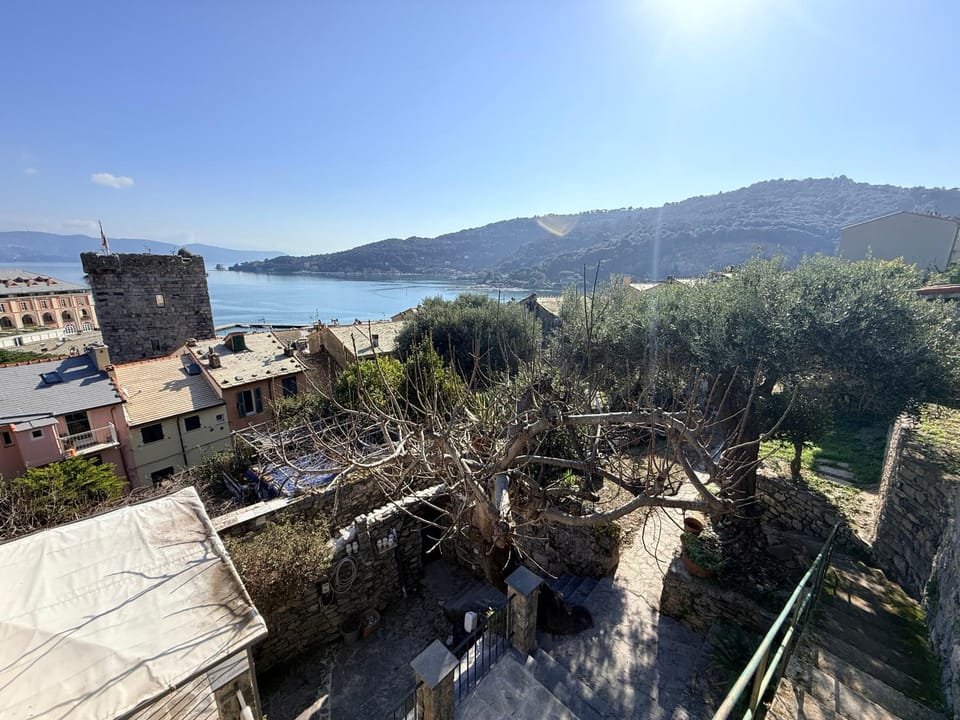 Stone Villas Within Portovenere Ancient Castle Walls Surrounded by a Lush Garden with Stunning Sea Village and Palmaria Views Sunlit All Day Villa in Porto Venere