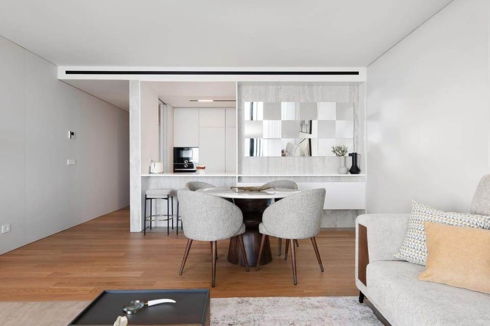 Kitchen or kitchenette, Living room, Dining area