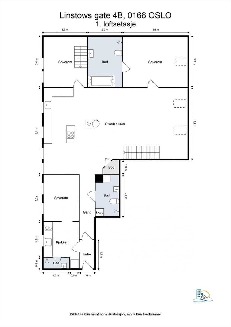 Penthouse with roof terrace by the royal park, sauna, 3 bath Apartment in Oslo