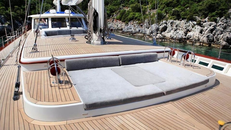 gold Docked boat in Fethiye