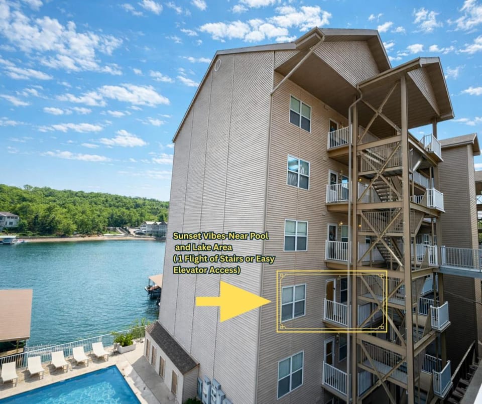 Property building, Lake view, Swimming pool