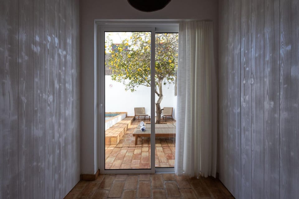 Bedroom, Pool view, storage