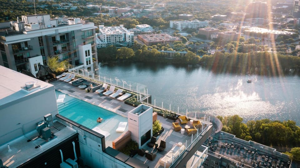 Austin Downtowner Heated Rooftop Pool by Barcle House in Austin