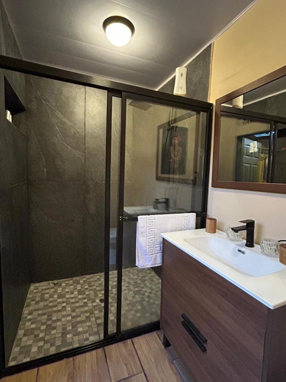 Shower, Property building, Bathroom