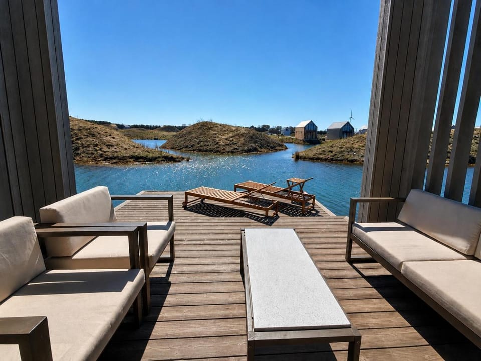 Patio, Lake view, sunbed